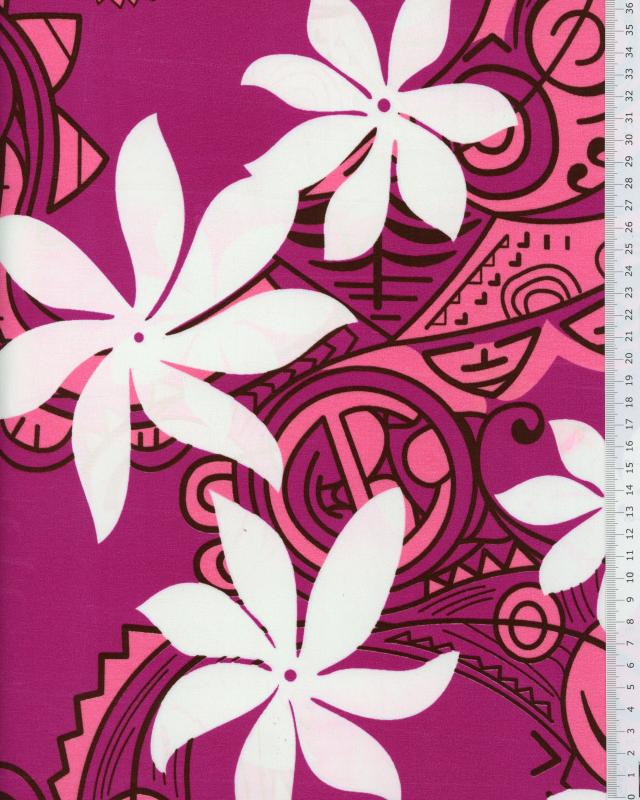 Polynesian fabric VAHINE Pink - Tissushop